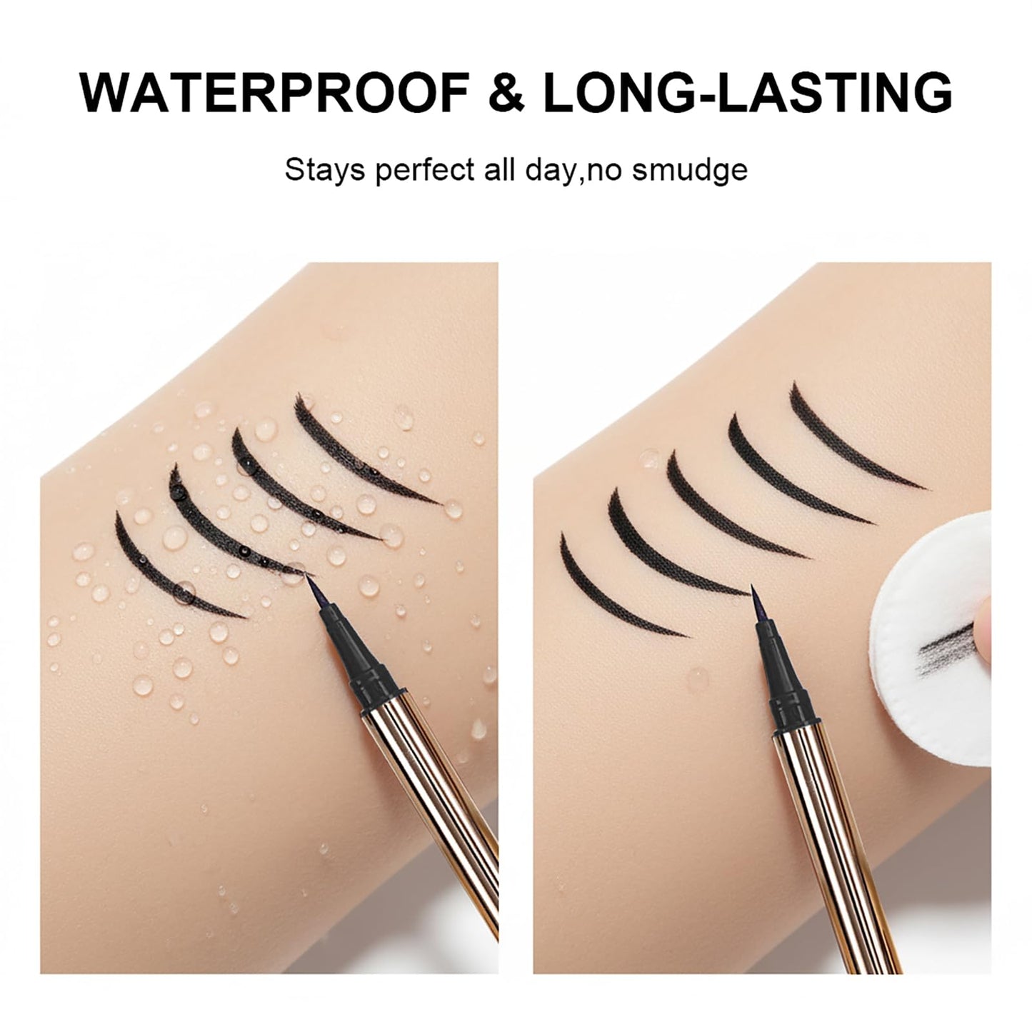 UKLXX 2 PCS Liquid Eyeliner, Black Matte Tint, Ultra Fine Tip, Lasting Pigment Eyeliner Pencil, Silky Smooth Formula, Quick Drying