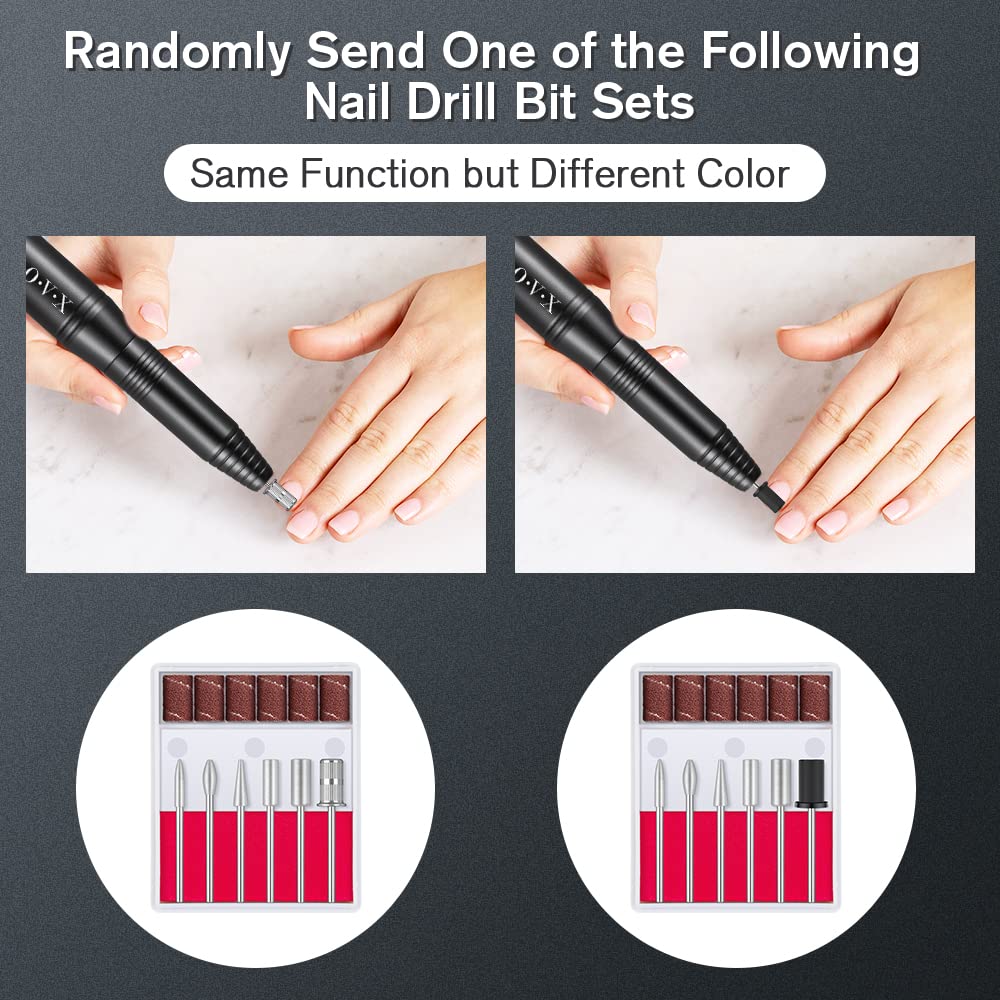 Professional Manicure Pedicure Set - Electric Nail File Kit with Portable Nail Drill Machine, Polishing Shape Tools for Acrylic Gel Nails, Includes Nail Drill Bits, Sanding Bands and Brush (Black)