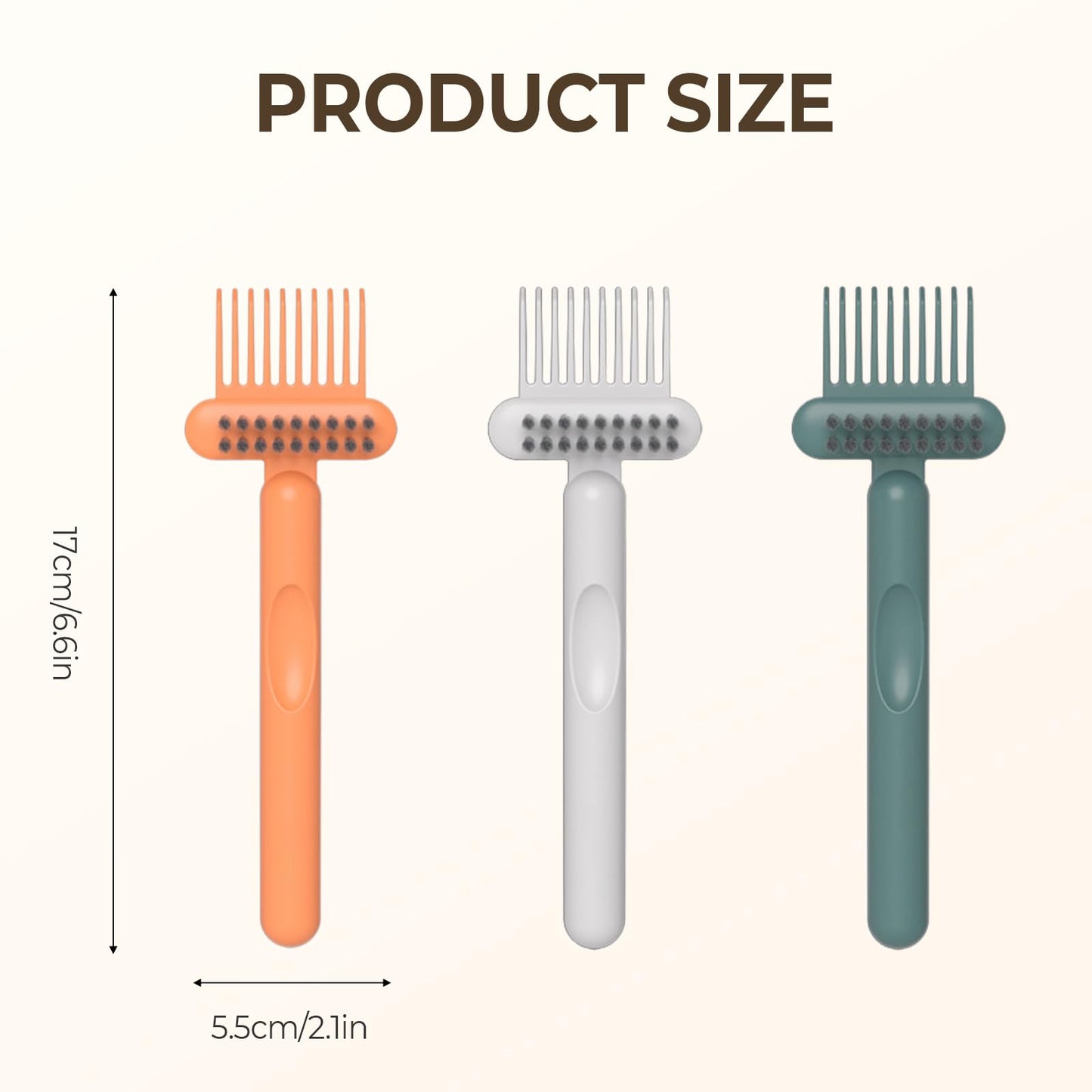 2-in-1 Comb Cleaner with Pick and Bristles,Portable Hair Brush Cleaner, Hair Brush Cleaner Tool, Hairbrush Cleaner Tool, Hairbrush Cleaner Tool Rake Salon Travel Use (Orange 1Pcs)