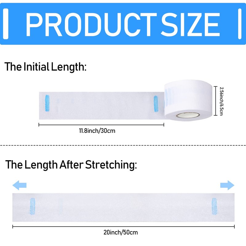 Yilloog 1000 Strips 10 Rolls Disposable Barber Paper Haircutting Neck Strips Hairdressing Stretchy Neck Band Neck Paper Tissue for Barber Hair Cutting Styling Salon Accessories Supplies
