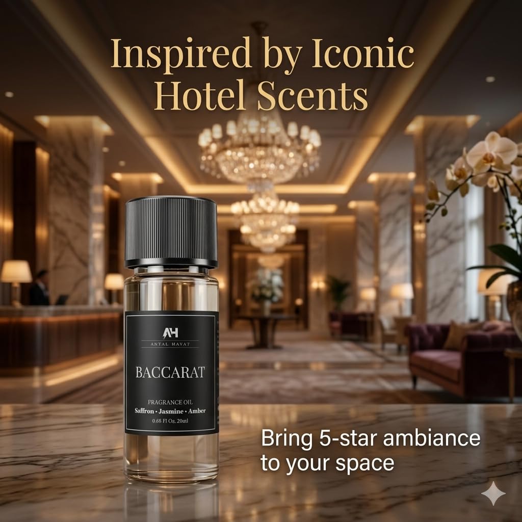 Baccarat Rouge Diffuser Oil 20ml – Hotel Scent for Home – Inspired by Baccarat Perfume – Aromatherapy Oil with Saffron, Jasmine & Oakmoss – Luxury Essential Oil Refill for Diffusers