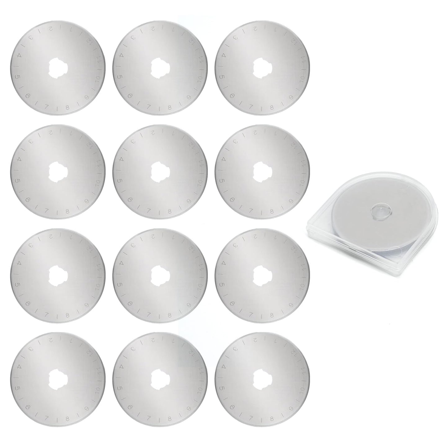 12 pcs 45mm Rotary Cutter Blades,Replacement Rotary Blade for Arts Crafts Quilting Scrapbooking Sewing Fabric Cutting,Arts & Crafts Farbric Paper Cutting Tool By XEKIGU