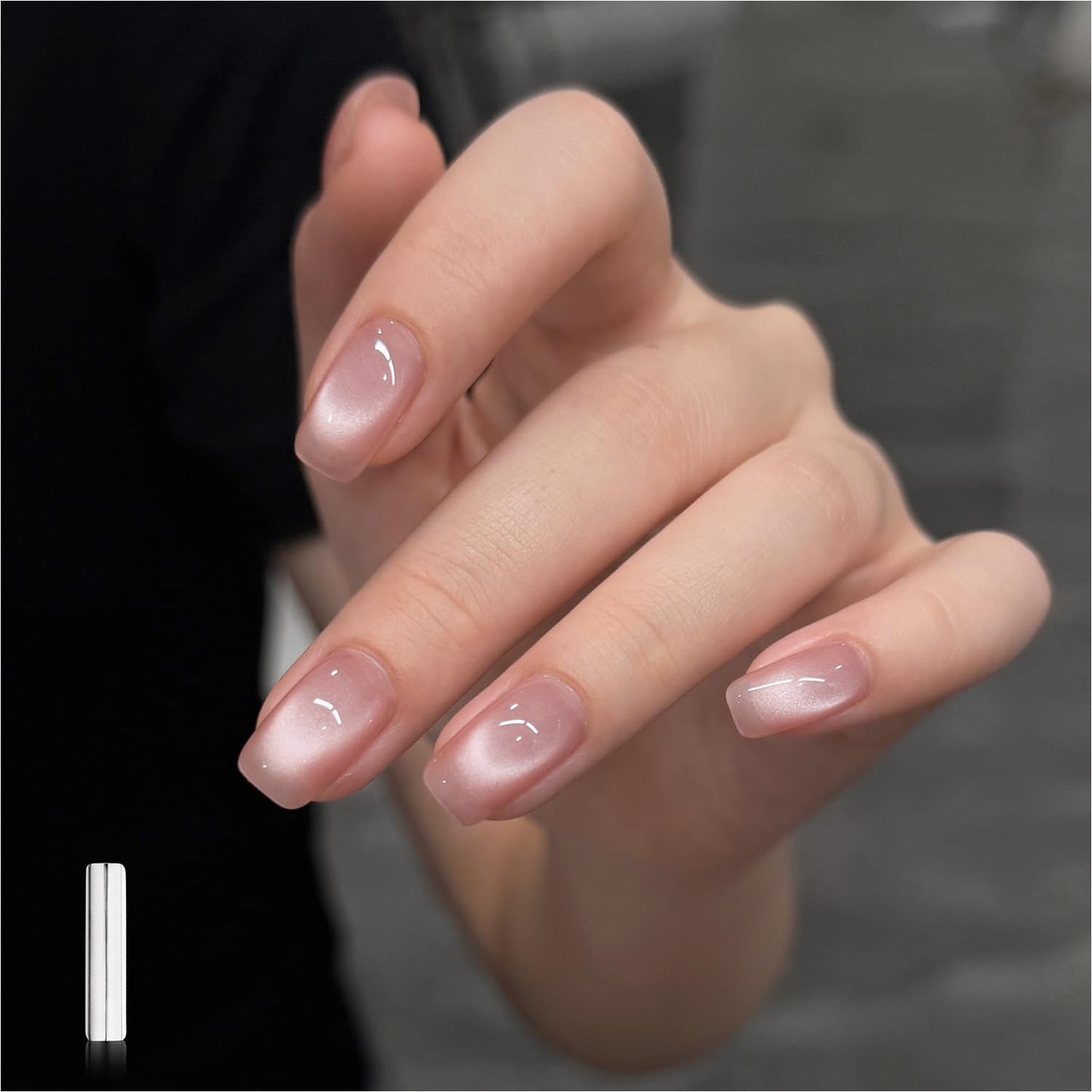 Glassy Cat Eye Gel Nail Polish - 16ml Holographic UV Gel with Magnet | Silvery Moonlight Reflective Finish