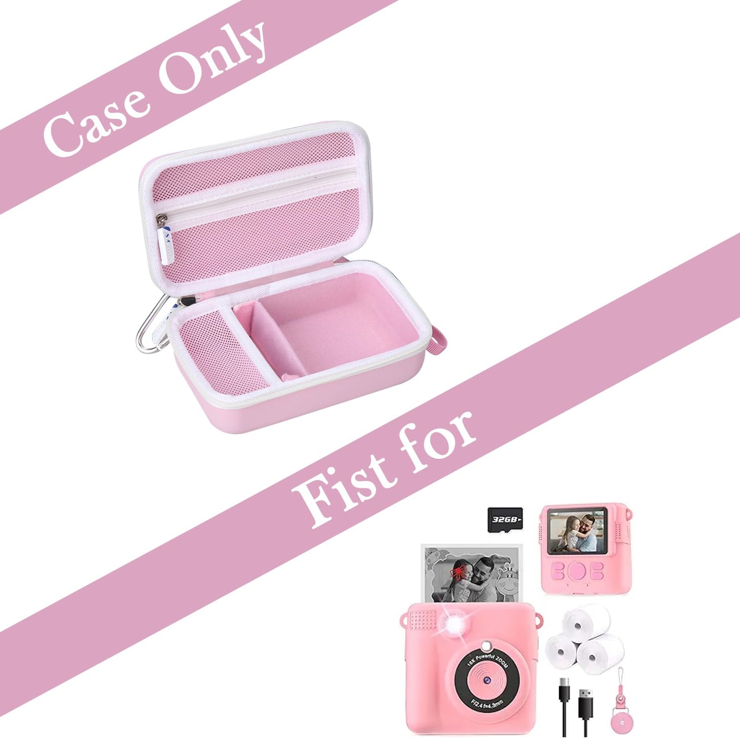 worfty Kids Camera Case for ESOXOFFORE/MYSTILUCK/TIATUA/Hangrui/Gofunly/MINIBEAR/Dylanto/GKTZ Instant Print Toddler Digital Paper Christmas Gifts and Birthday Gifts for Girls (Box Only)