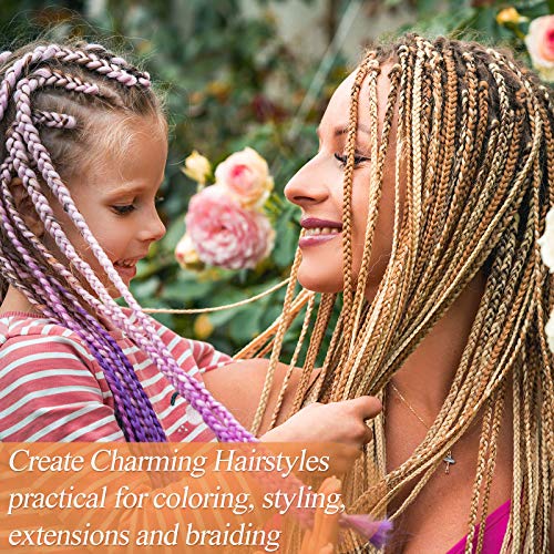 20 Pink Hair Extension Loop Needles with Plastic Handle