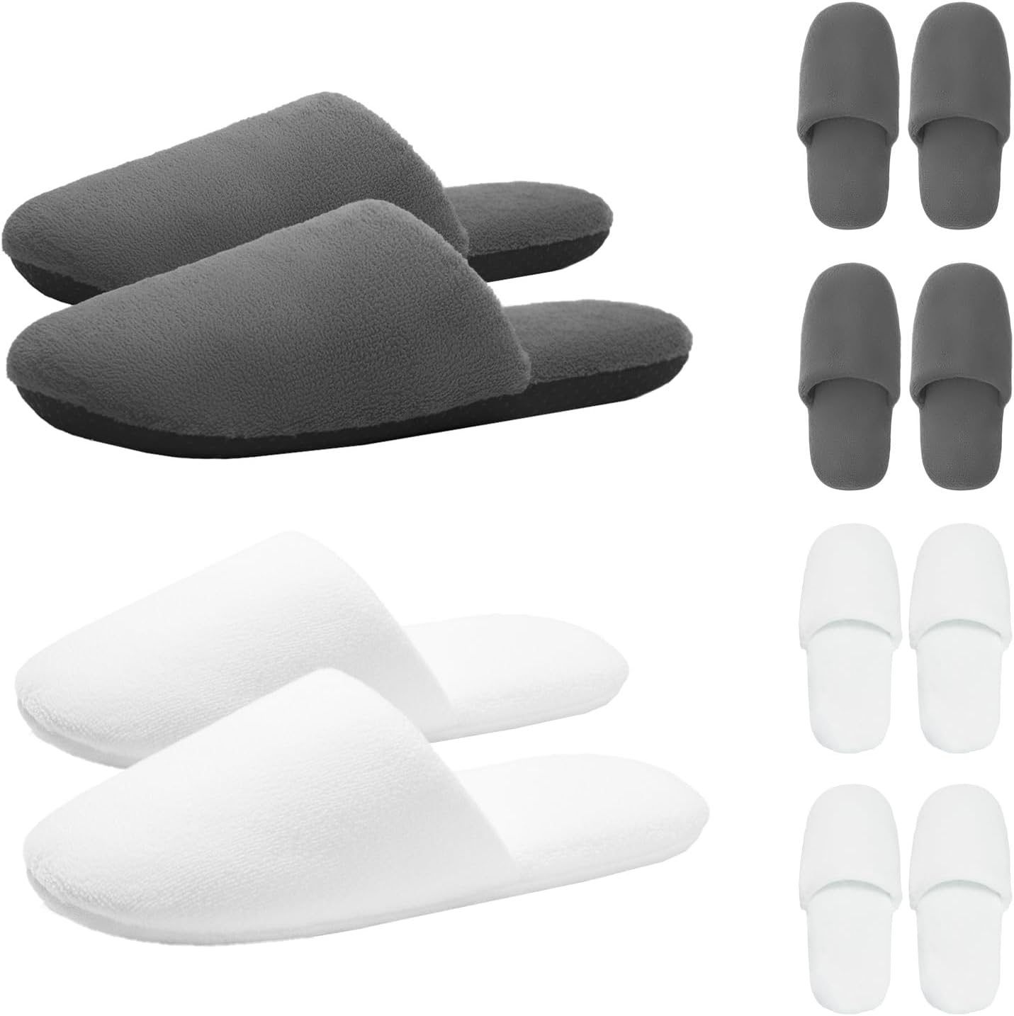Washable House Slippers - Thickened Cotton Non-Slip Spa Footwear for Guests | Reusable Travel Slippers for Men & Women
