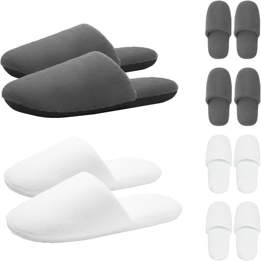 Washable House Slippers - Thickened Cotton Non-Slip Spa Footwear for Guests | Reusable Travel Slippers for Men & Women