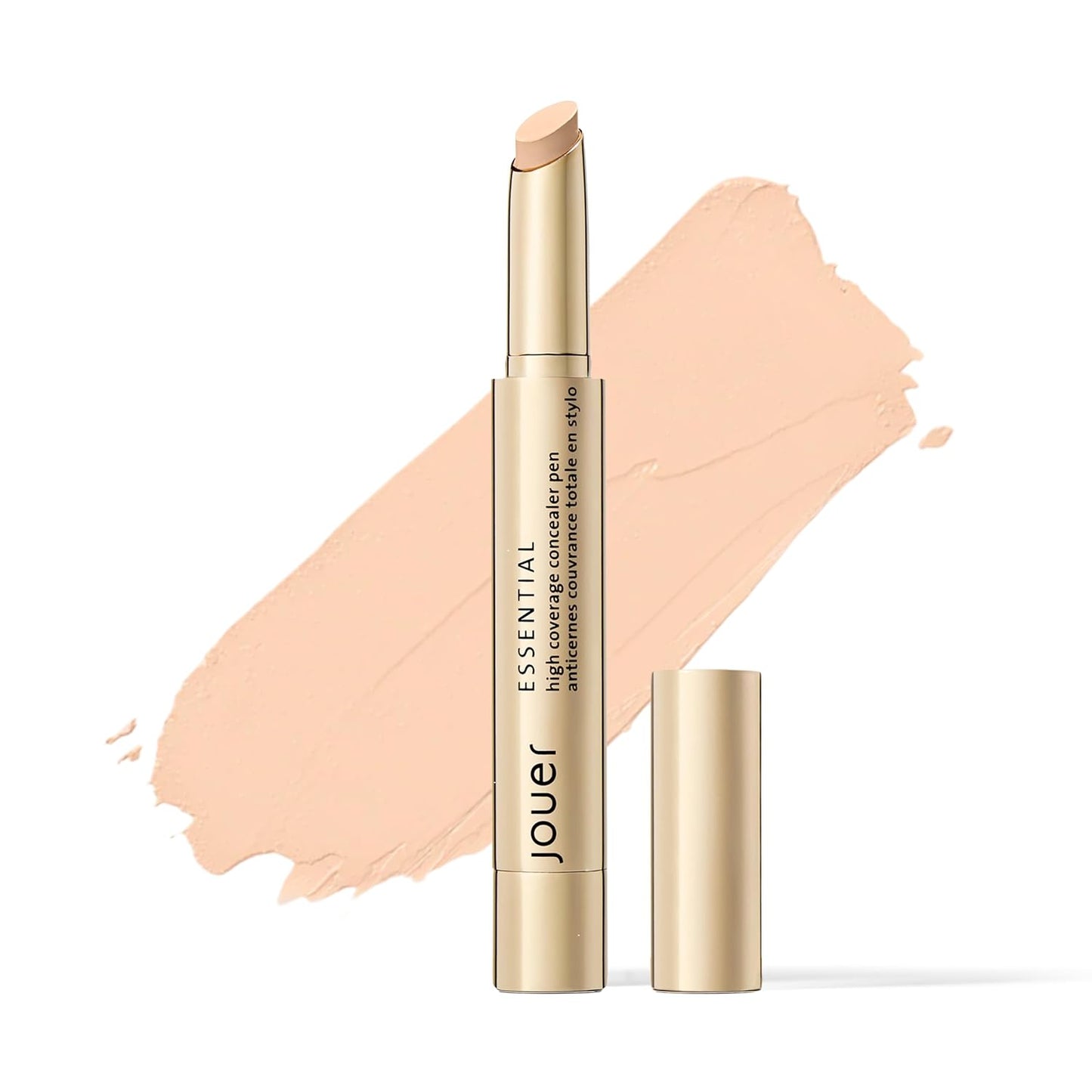 Jouer Essential High Coverage Concealer Pen - Brightening Under Eye Concealer for Dark Circles | Hyaluronic Acid & Vitamin E