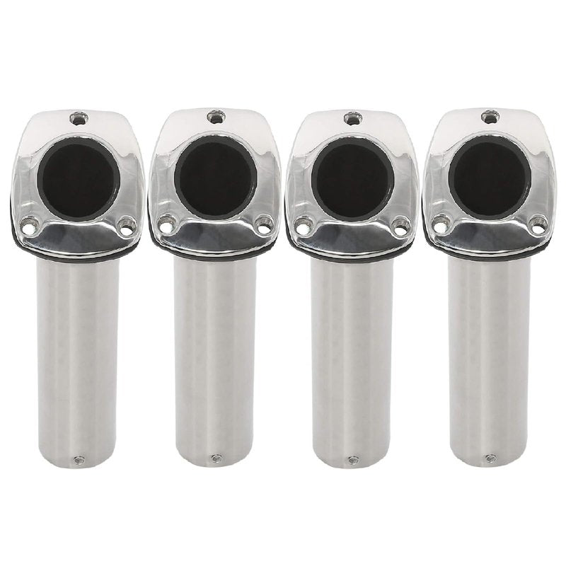 NovelBee 4pcs Fishing Rod Holders for Boat,Heavy Duty 316 Stainless Steel Marine Rod Holders Flush Mount 30 Degree with Liner,Gasket (Without Cap)