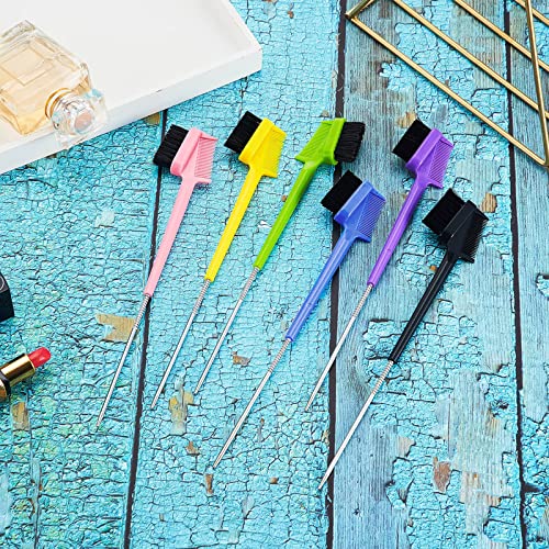 6-Piece Hair Styling Set with Edge Brush and Rat Tail Comb