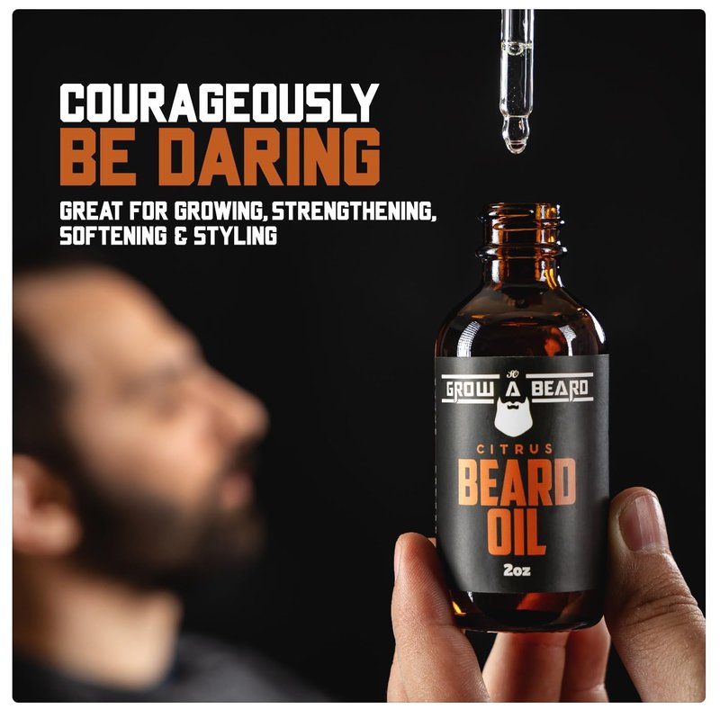 Beard Oil for Men, 2oz Sandalwood & 2oz Citrus Scent, with Jojoba & Argan Oil, Beard Moisturizer, Softener, & Conditioner, All Natural, (2 Pack)