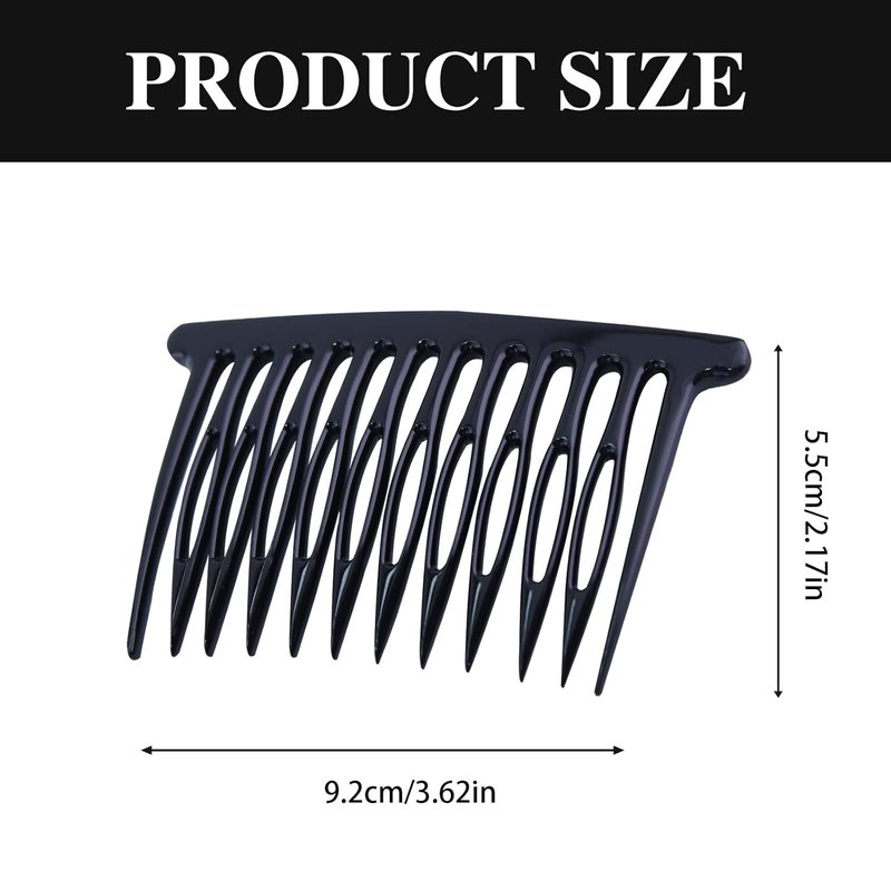 French Side Hair Comb Clips - 2PCS Decorative Hair Accessories for Women | Black & Brown