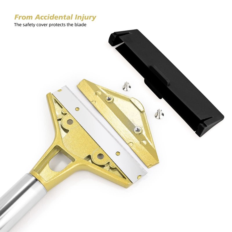 EHDIS Flat Top Grill Scraper Razor BladeGlass Scraper Tool, 4 Inch Metal Blade Kitchen Scraper for Cleaning Griddle & Flat Top Grill for Diner, Bar, Hotel, Restaurant
