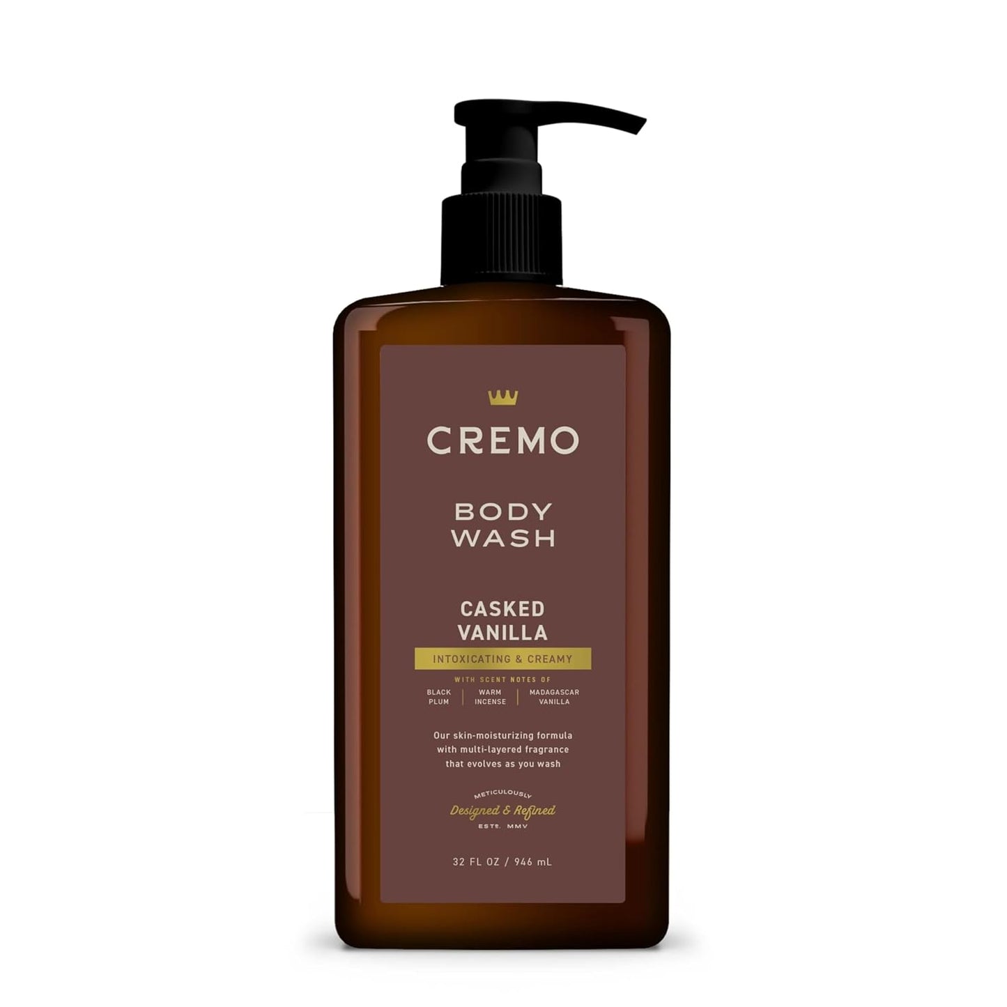 Cremo Golden Amber Body Wash for Men - Rich Lather, 32 Fl Oz
