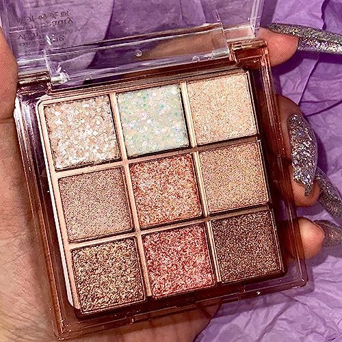 CAKAILA 9-Color Glitter Eyeshadow Palette - Long Lasting & Waterproof