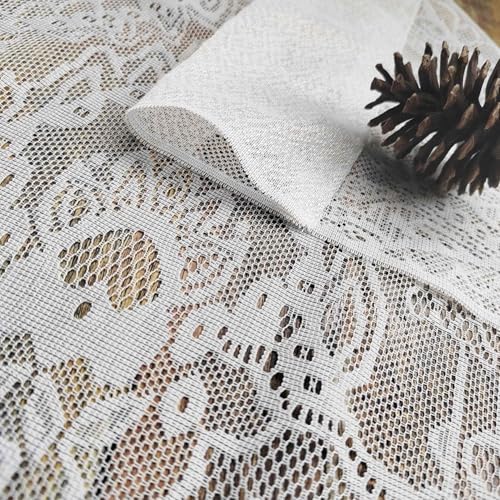 Elegant French Lace Sheer Door Curtain - 39x78 Inch White Panel