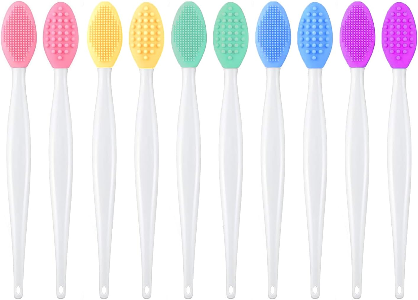 Pore Cleansing Silicone Facial Brush Set - Double-Sided Exfoliating Massager for Blackhead Removal | 10pcs