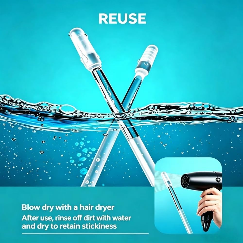 Reusable Sticky Ear Cleaning Sticks - Gentle Adhesive Ear Picks for Wax Removal | 24PCS Hygiene Kit for Adults