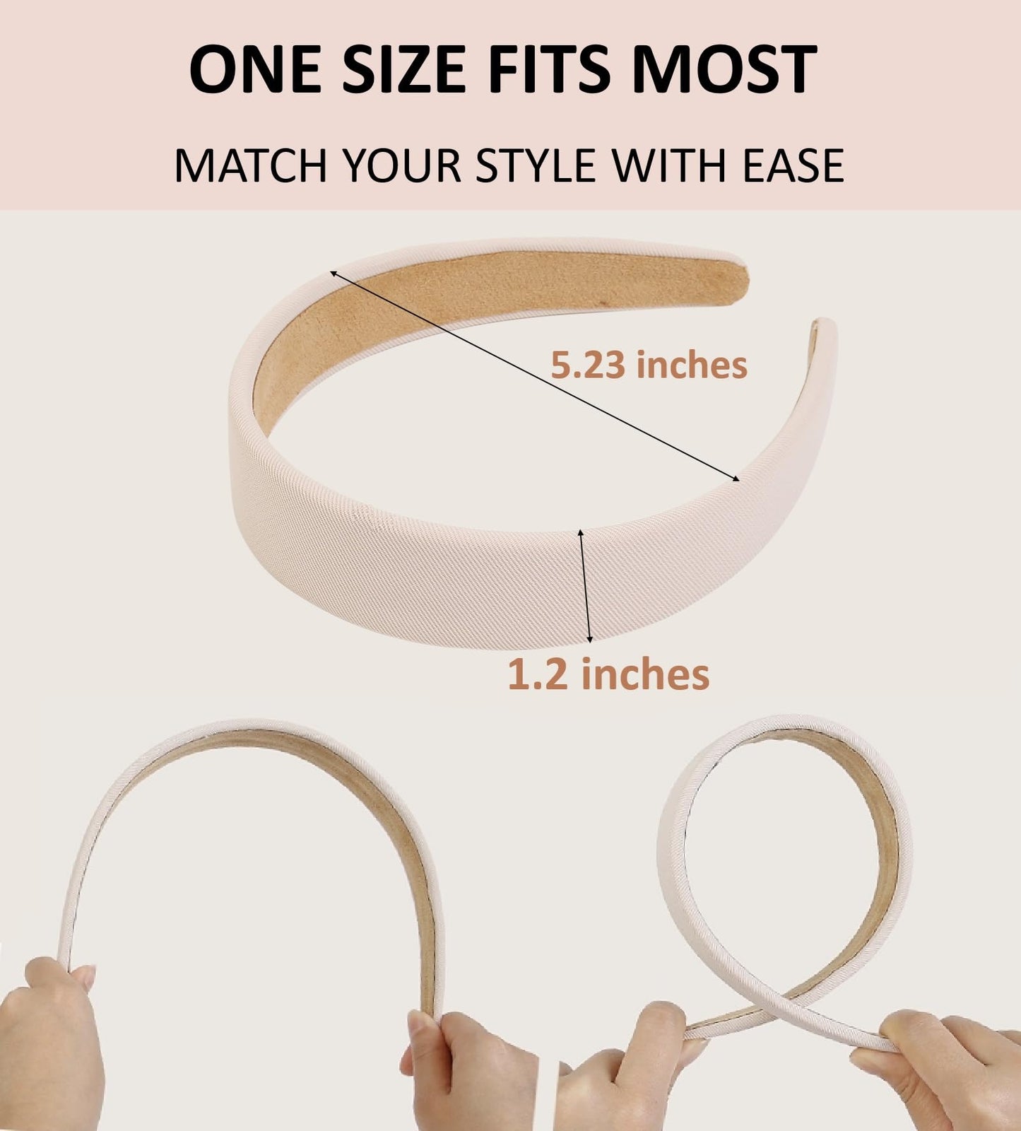 TERSE Headbands for Women Trendy Non Slip Headband for Girls Long Short Hair, Cute Ribbed Women Headbands Elastic Hair Bands Fashion Hard Head Band Accessories 1 Inch
