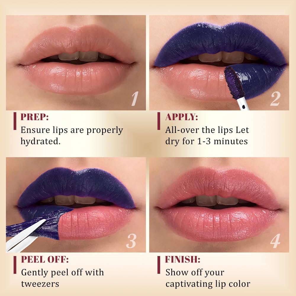 Warm Rose Lip Stain Peel Off Masque - Long Lasting Waterproof Smudge Proof Lip Tint | Vegan & Cruelty-Free