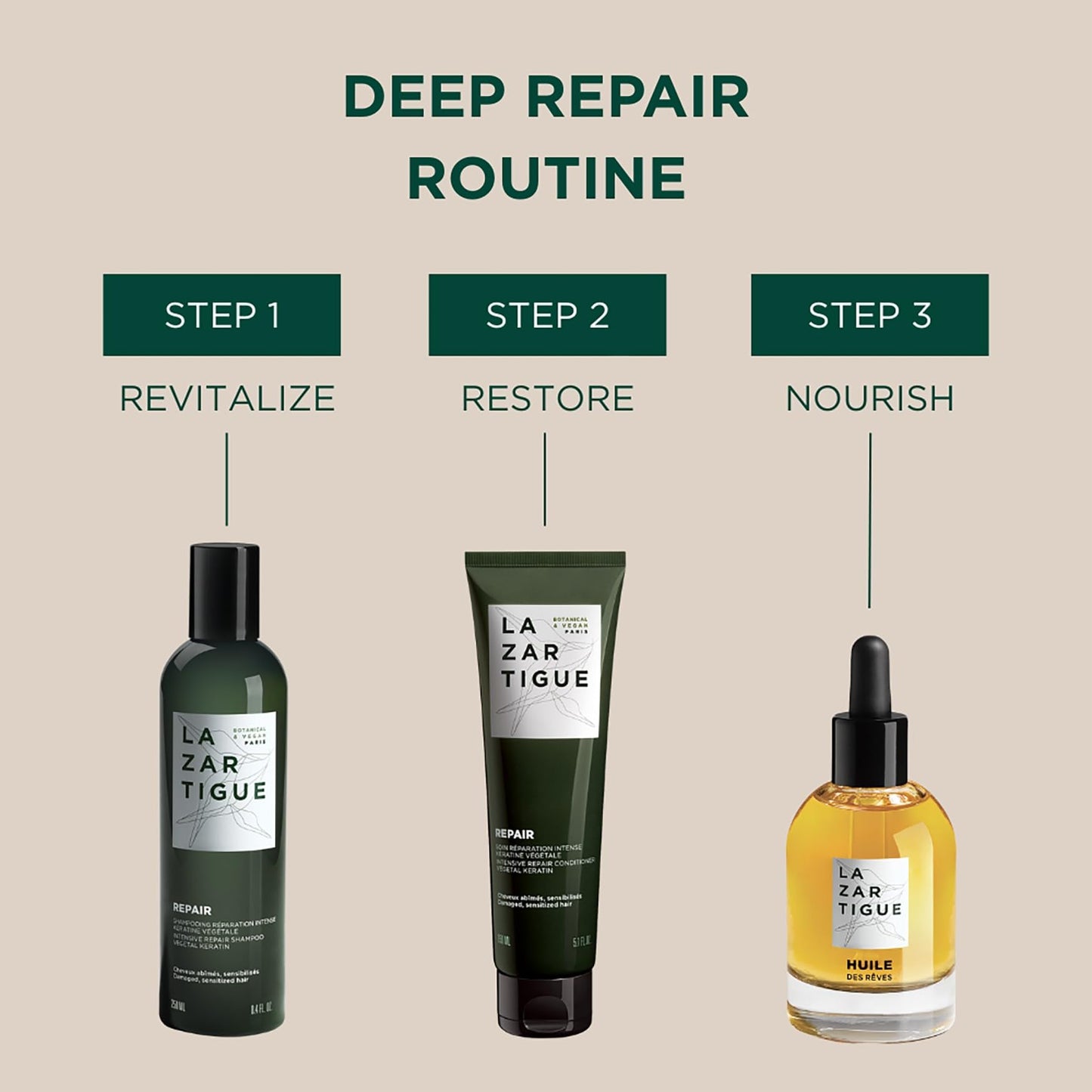 Lazartigue Huile des Rêves Nourishing Dry Oil for Hair, Adds Shine & Nourishment with Argan, Apricot & Camellia Oils, Vegan, Sulfate & Silicone Free, 1.7 Fl Oz