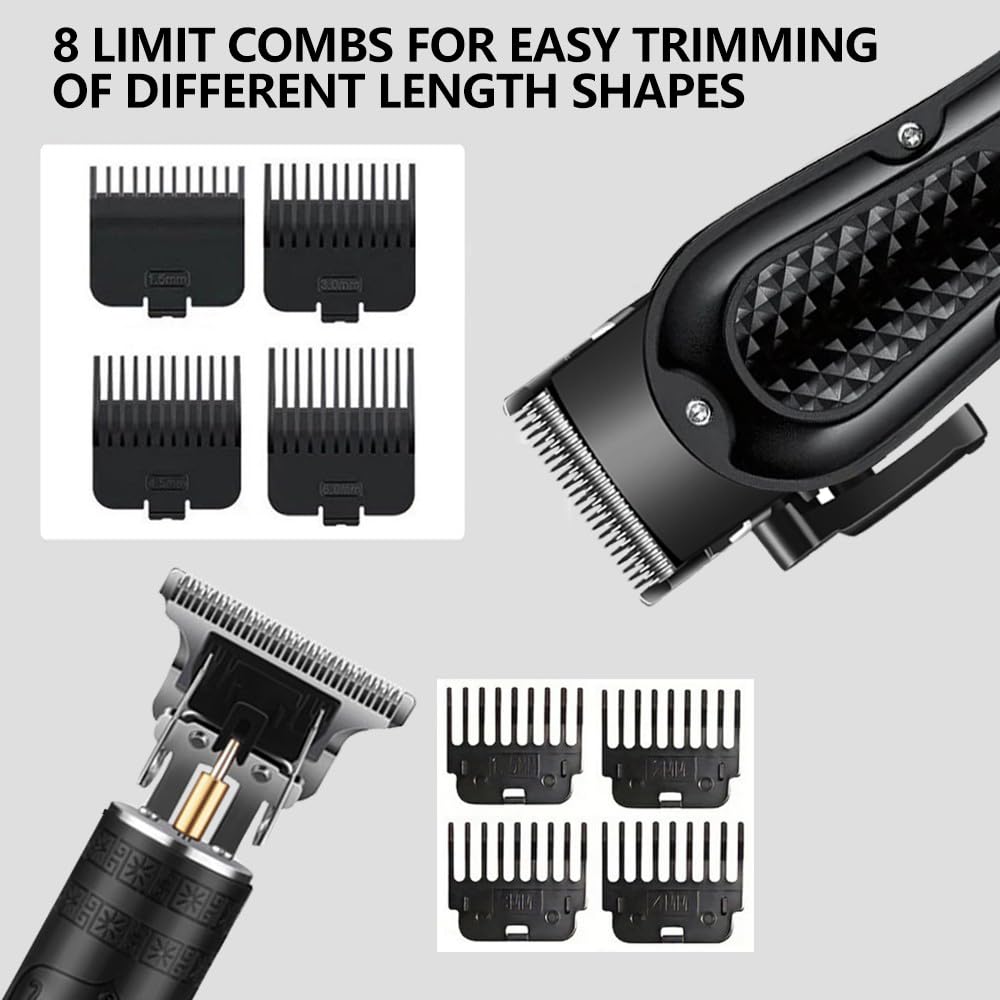 OIYO Cordless Hair Clippers for Men, Self Haircut Kit for Men Electric Clippers and Trimmers, Grooming Rechargeable Beard Trimmer with Adjustable Blade & LCD Display, Hair Cutting Tools for Home use