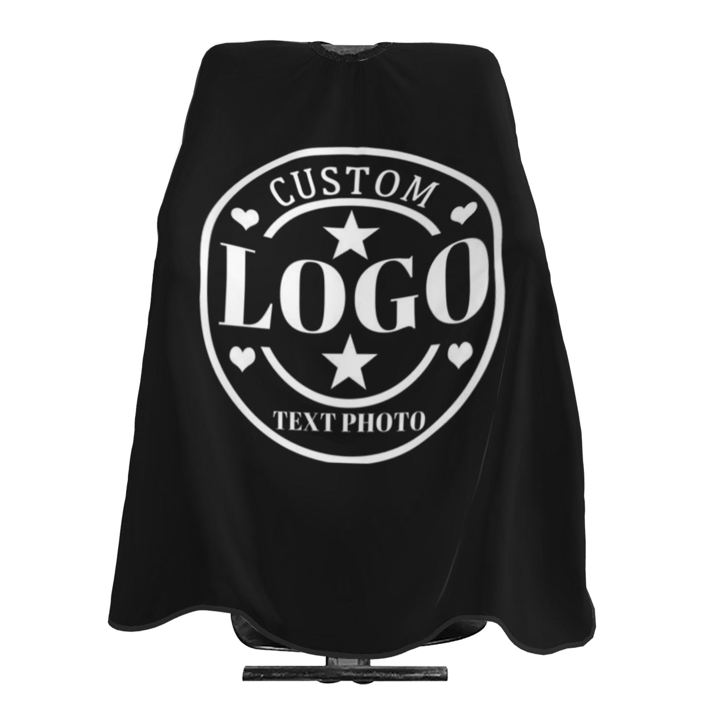 Custom Barber Cape Customized Haircut Capes Logo Text Photo Salon Hairdressing Apron for Home and Barbershop Black