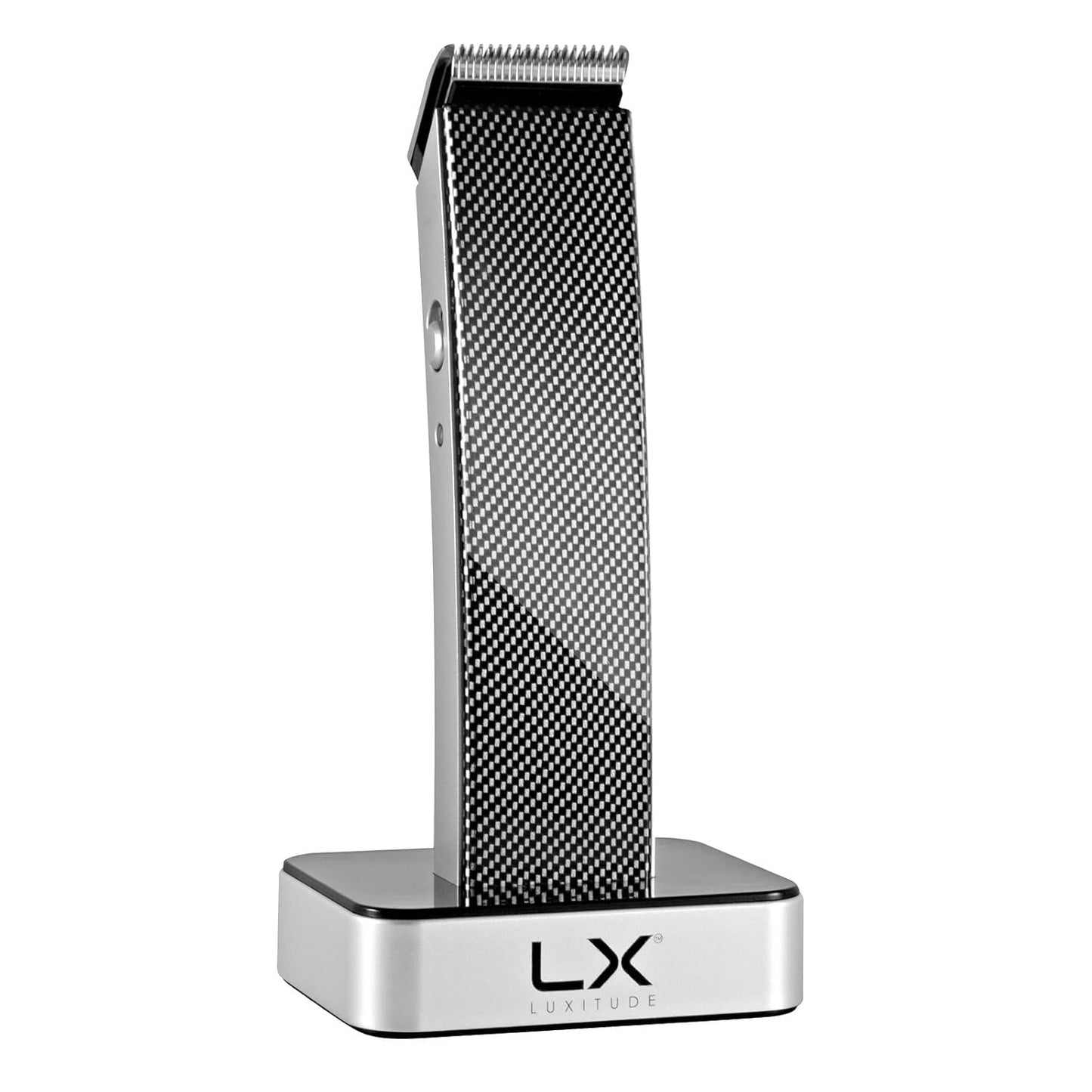 Luxitude Precision Hair Trimmer & Body Groomer for Men- 4 Attachments, All-in-One Cordless Design, Steel Blades & Carbon Fiber Finish