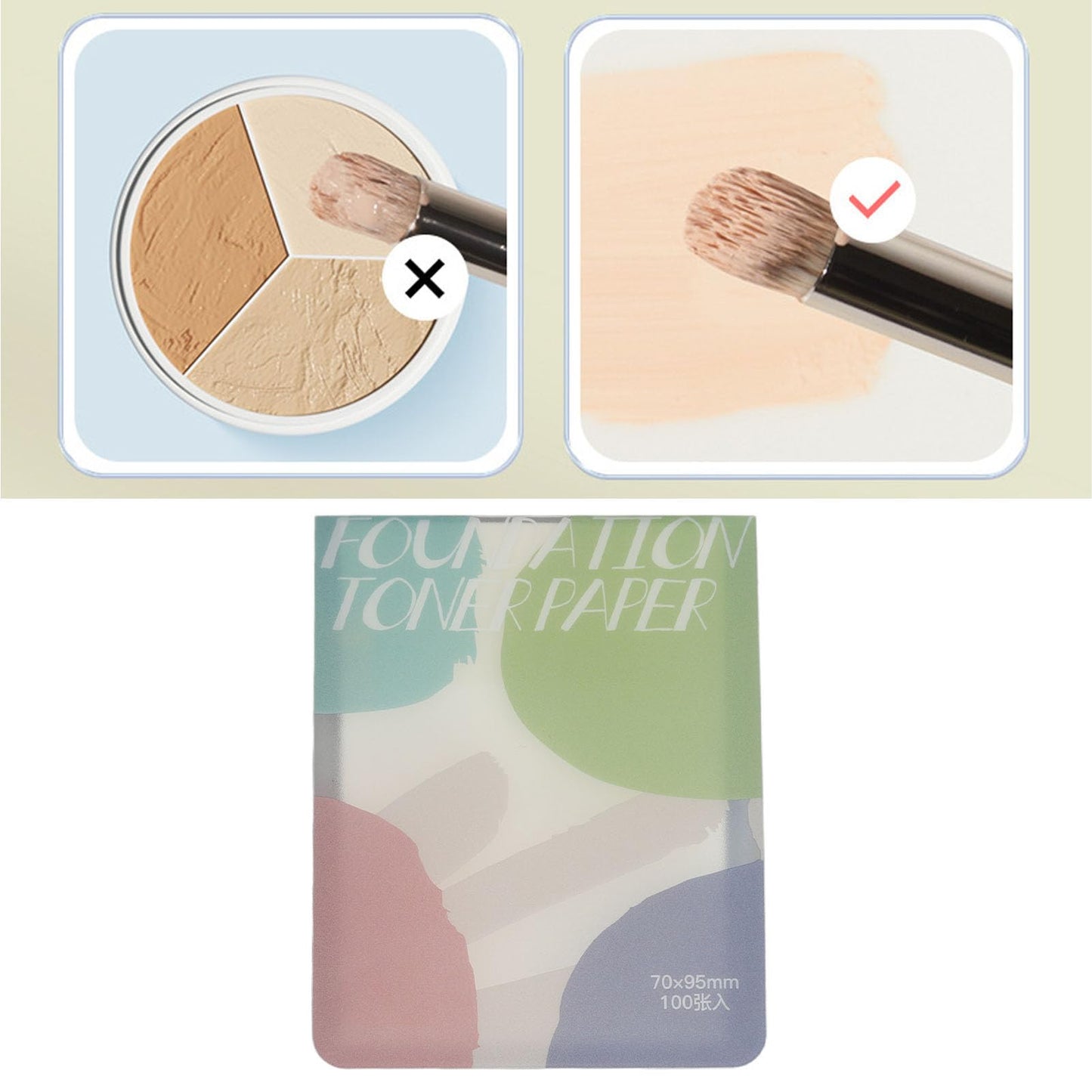 200Pieces Makeup Mixing Palette Papers, Disposable Cosmetic Palette Paper, Disposable Nail Polish Paper for Blending Foundation, Concealer, Eyeshadow with 2Pcs Mixing Stick