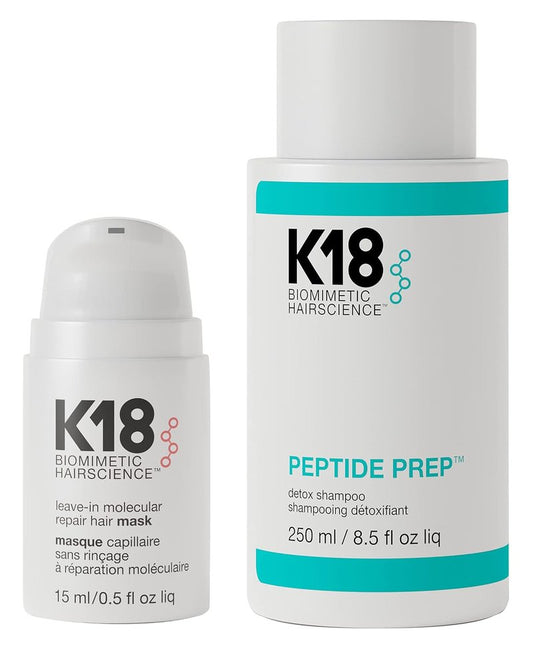 K18 Hair Repair Kit - Deep Conditioning Hair Mask & Detox Shampoo | 15ml & 8.5oz