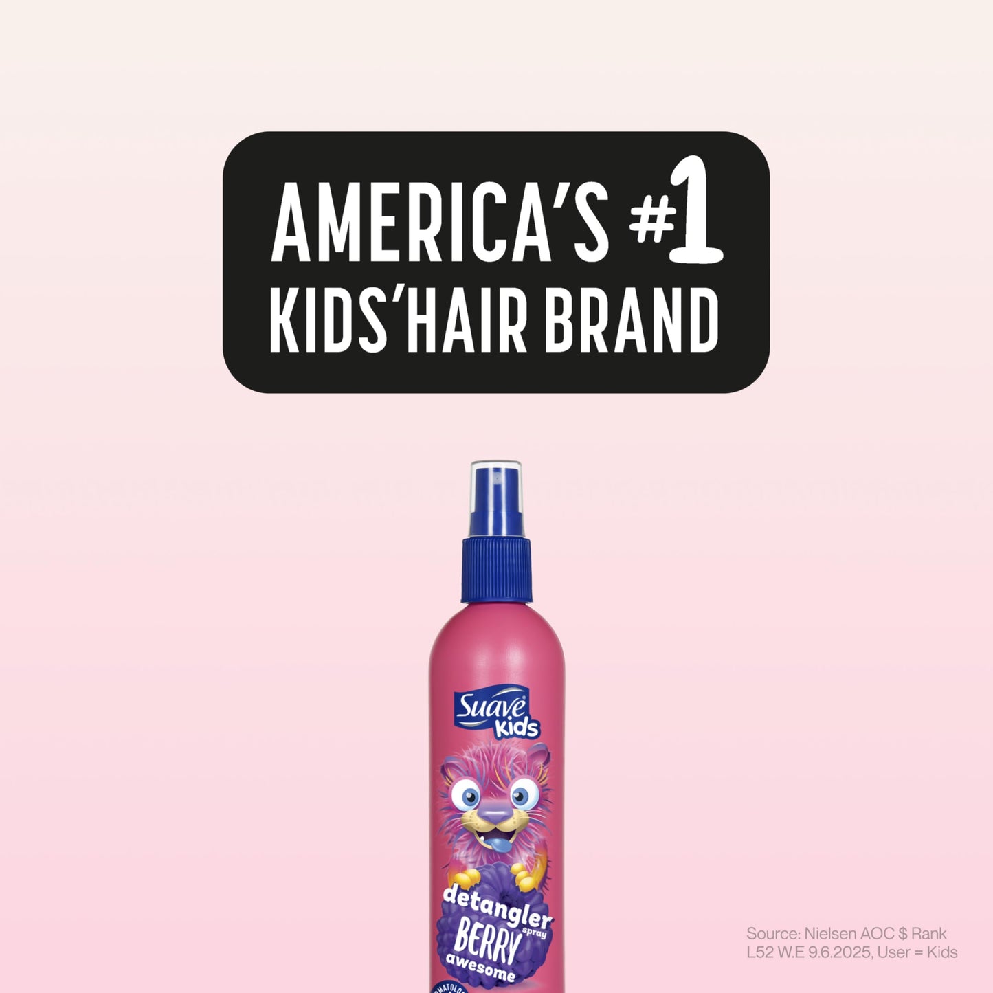 Suave Kids Detangler Spray For Tear-Free Styling, Berry Awesome Dermatologist-Tested Hair Detangler Formula 10 oz, Pack of 6