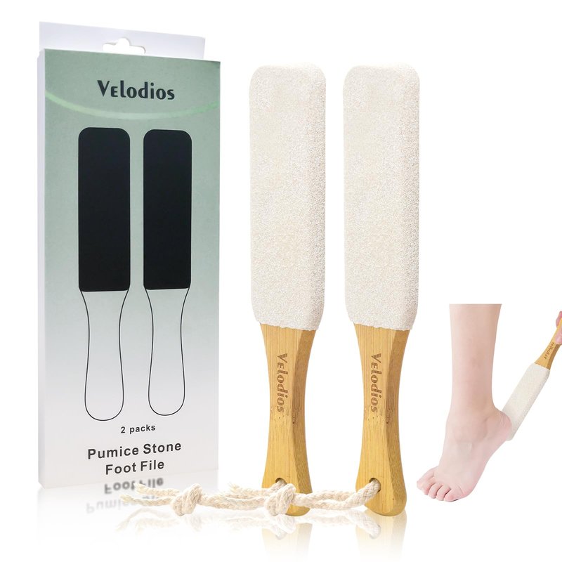 Foot File Foot Scrubber Pedicure, Pumice Stone for Feet, 2 Pack Professional Foot Scrubber Remove Cracked Heels,Dead Skin,Corn,Scraper File Foot Care Foot Rasp Massage Brush Tools Kit for Men/Women