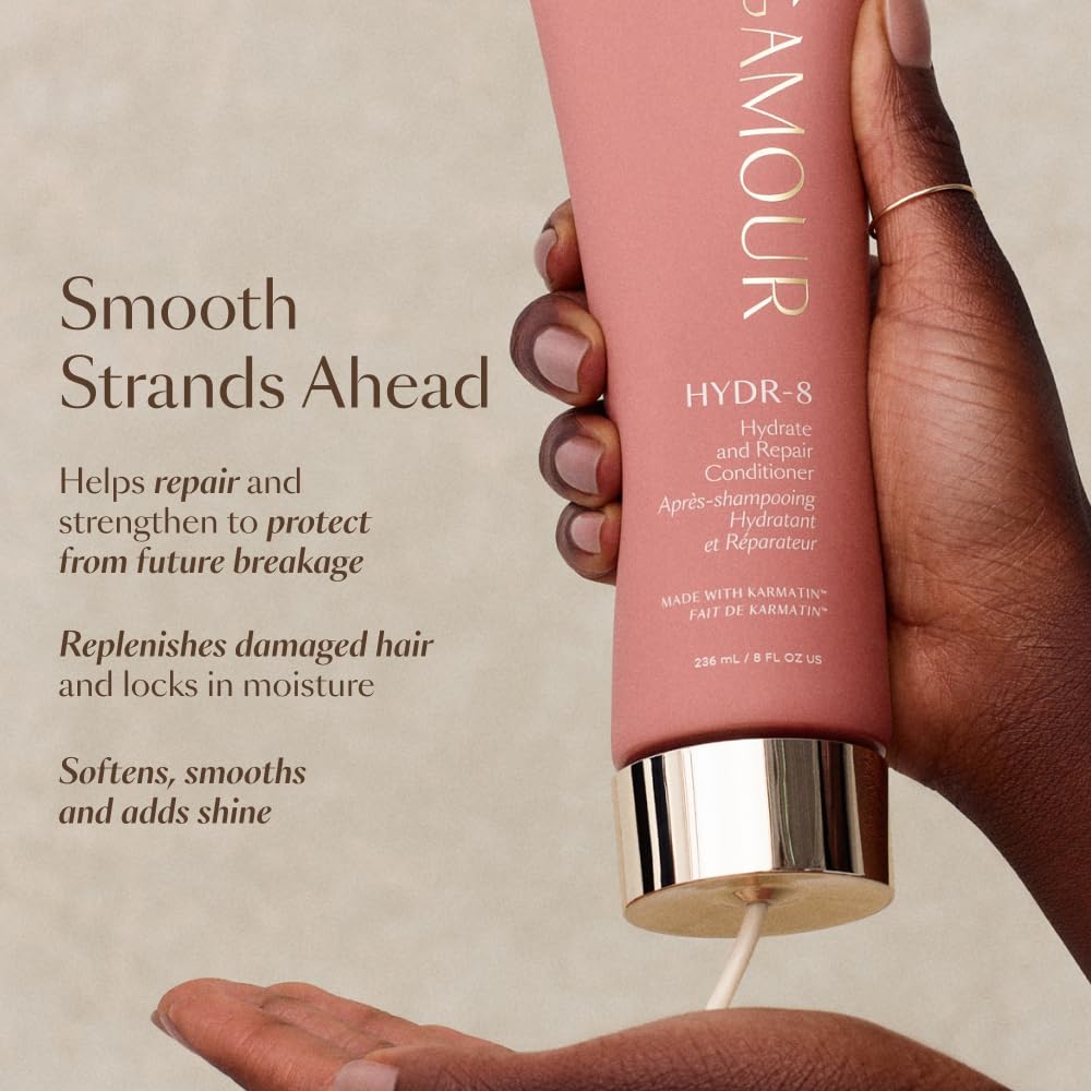 VEGAMOUR Hydrate and Repair Conditioner - Nourishing Formula with Marula Oil, Moringa Oil & Biotin for Dry Hair | 8 Fl Oz