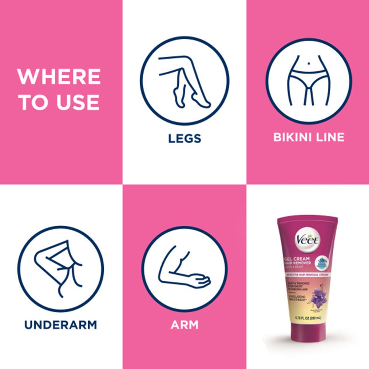 Veet Hair Removal Gel Cream, Sensitive Skin Formula 6.76 fl oz (200 ml)