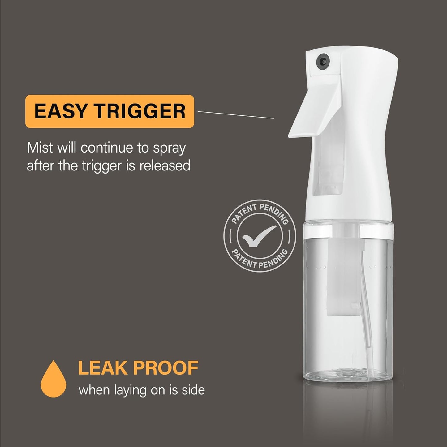 Continuous Spray Bottles - Ultra Fine Mist Hair & Cleaning Sprayer | 2 Pack 6.8 OZ / 200 ML
