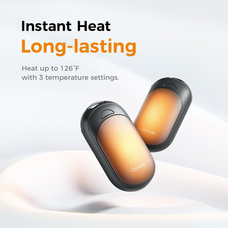 OCOOPA Magnetic Rechargeable Hand Warmers, 16 Hrs Total Warmth 2-Pack, Ultra-Thin Portable Electric Hand Warmer 3 Heat Levels, Raynaud's Relief, Ideal Golf, Hunting, Camping, Winter Gifts, UT3 Lite