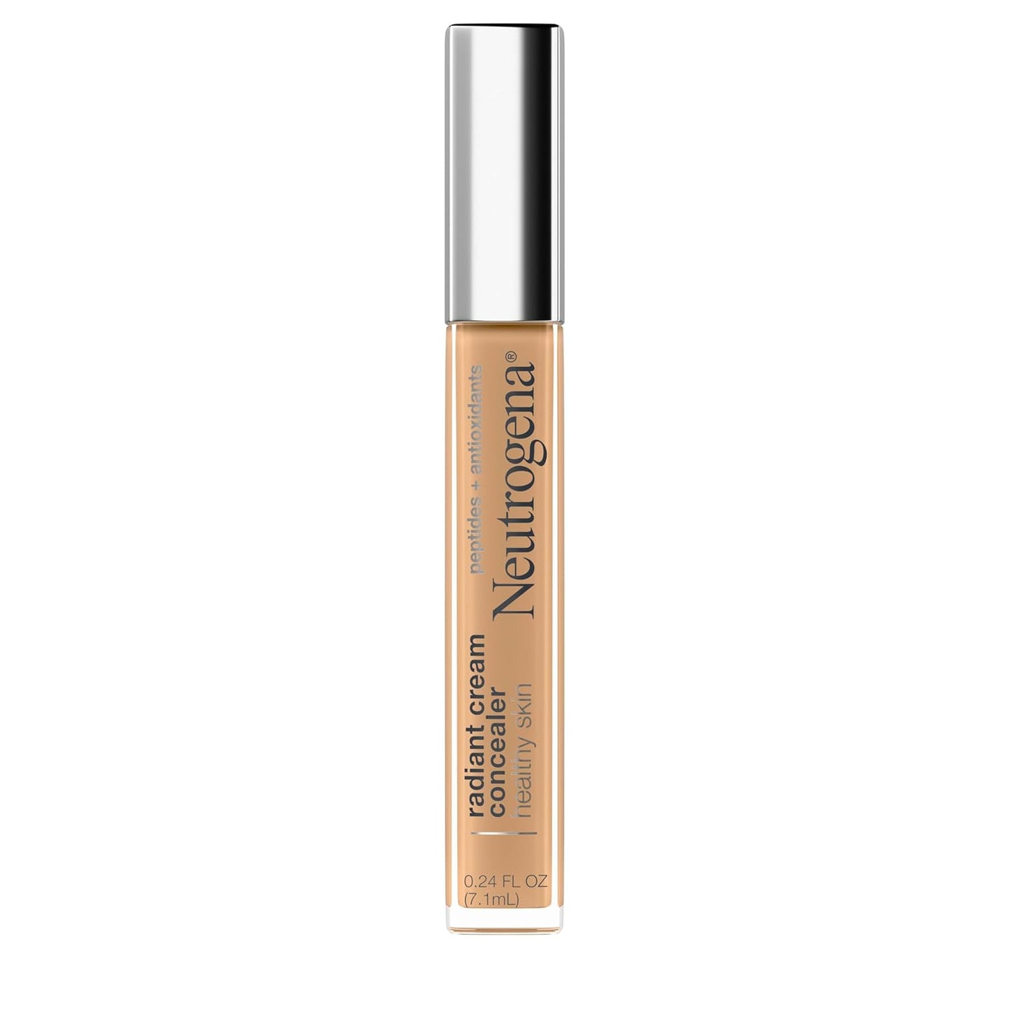 Neutrogena Radiant Brightening Cream Concealer - Lightweight, Non-Comedogenic, Peptides & Vitamin E | Cashew Light/Medium 03, 0.24 oz
