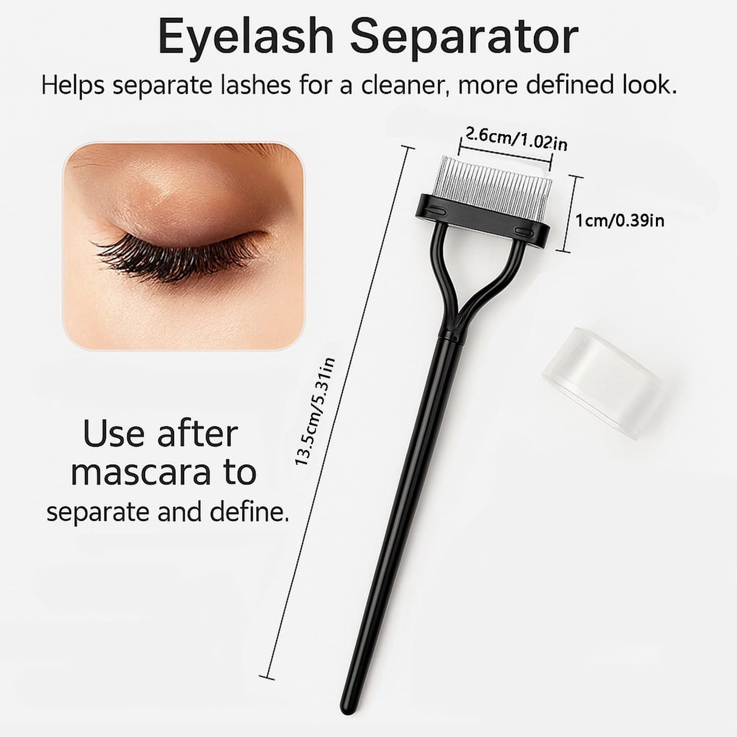 3 PCS Eye Makeup Tools Set, Eyebrow Brush and Comb with Spoolie, Eyelash Separator Tool, Angled Detail Brush for Mascara Grooming