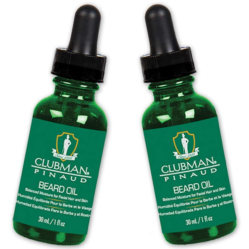 Clubman Pinaud Beard Oil for Men – Nourishing & Hydrating Beard Oil, Balanced Moisture for Facial Hair and Skin, 1 fl oz, 2 Pack