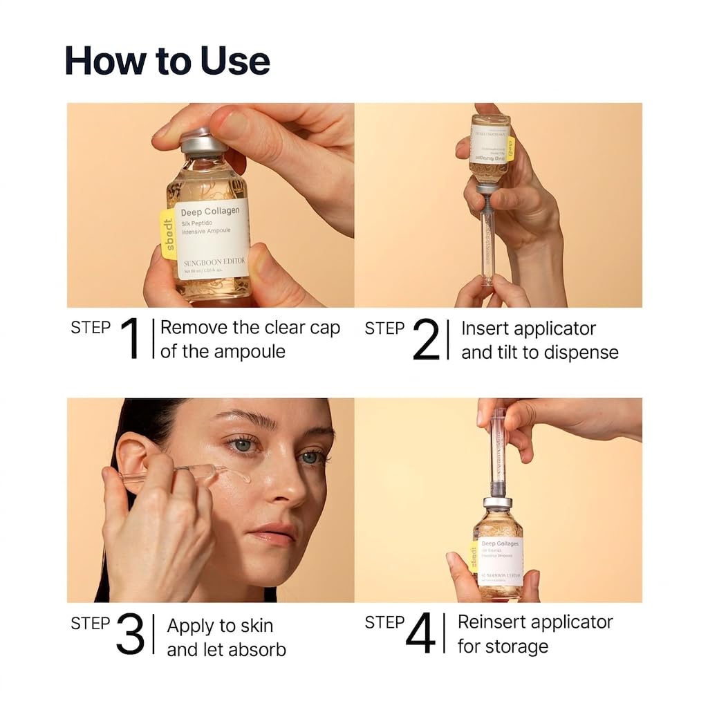 Glow Intensive Silk Peptide Ampoule - Copper Peptides Serum for Hydration & Smooth Skin | 1.35 fl oz