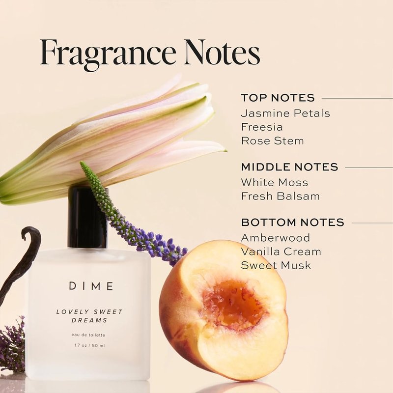 DIME Beauty Perfume - Lovely Sweet Dreams Eau de Toilette | Warm Vanilla & Floral Scent, 1.7 oz