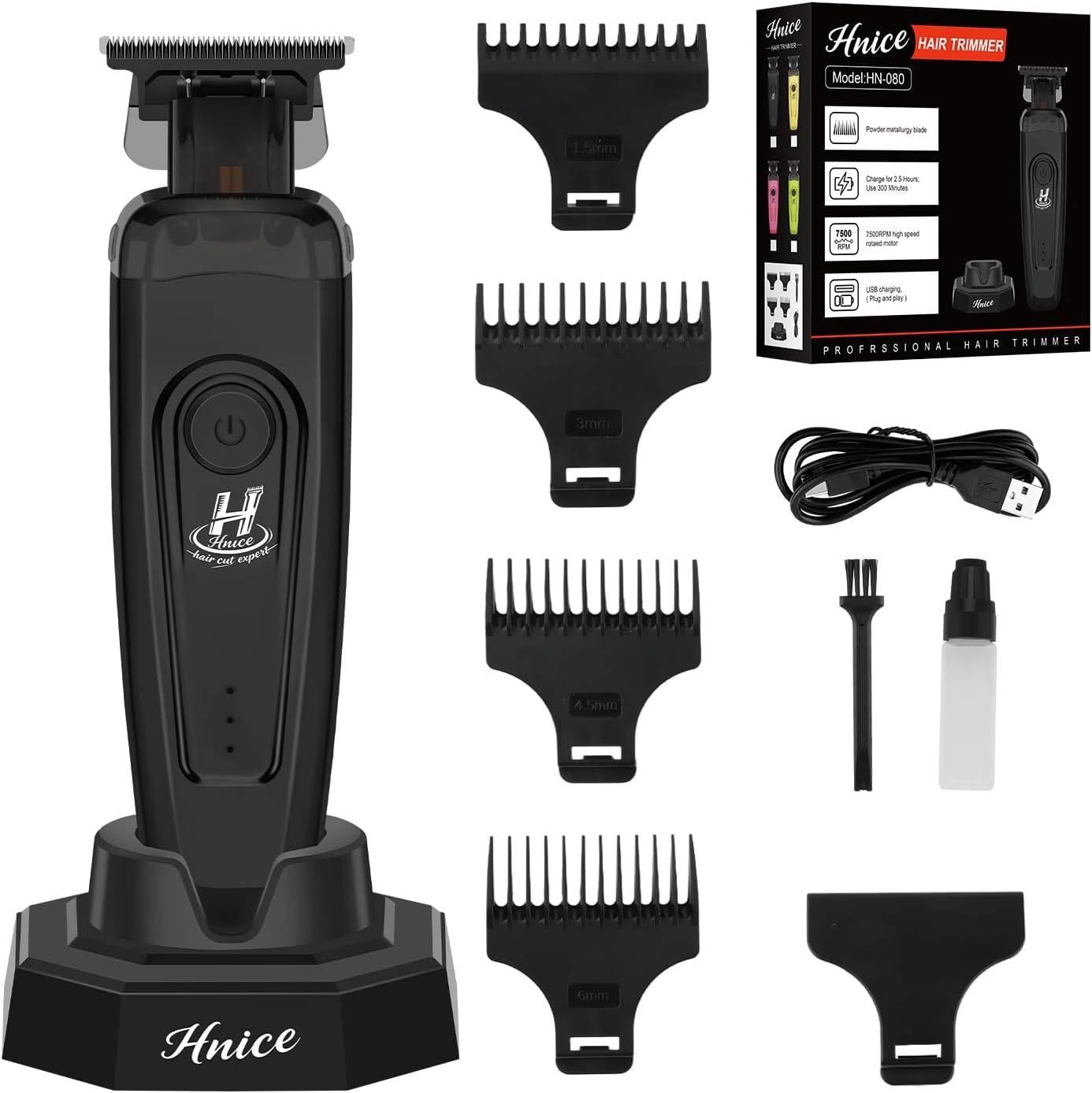 Professional Hair Clippers for Men - Cordless Barber Clippers with LED Display & 2000mAh Battery | 150 Mins Runtime, DLC Blade, 8 Guide Combs
