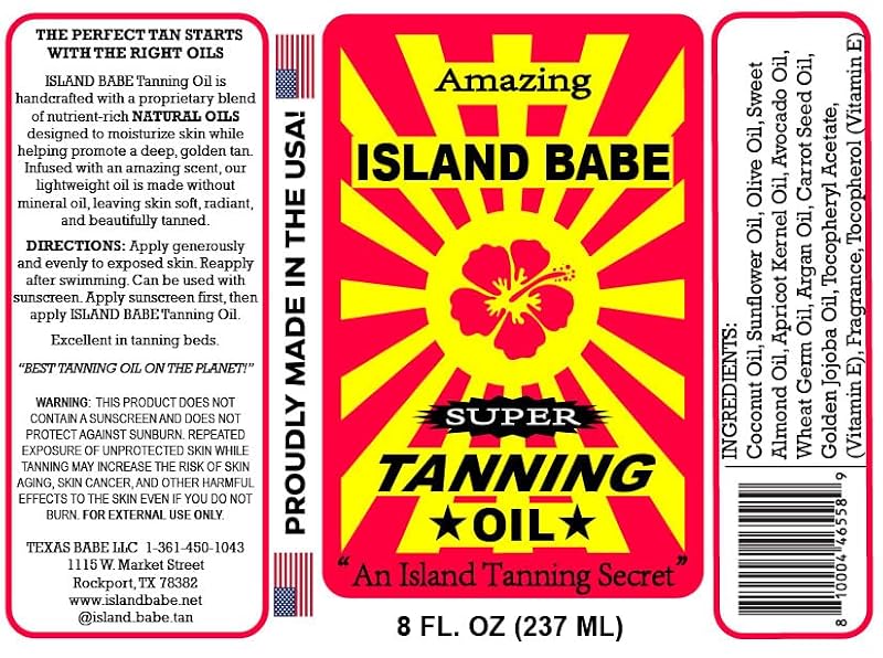 Island Babe Tanning Oil – 8 oz Fast-Absorbing Moisturizing Oil