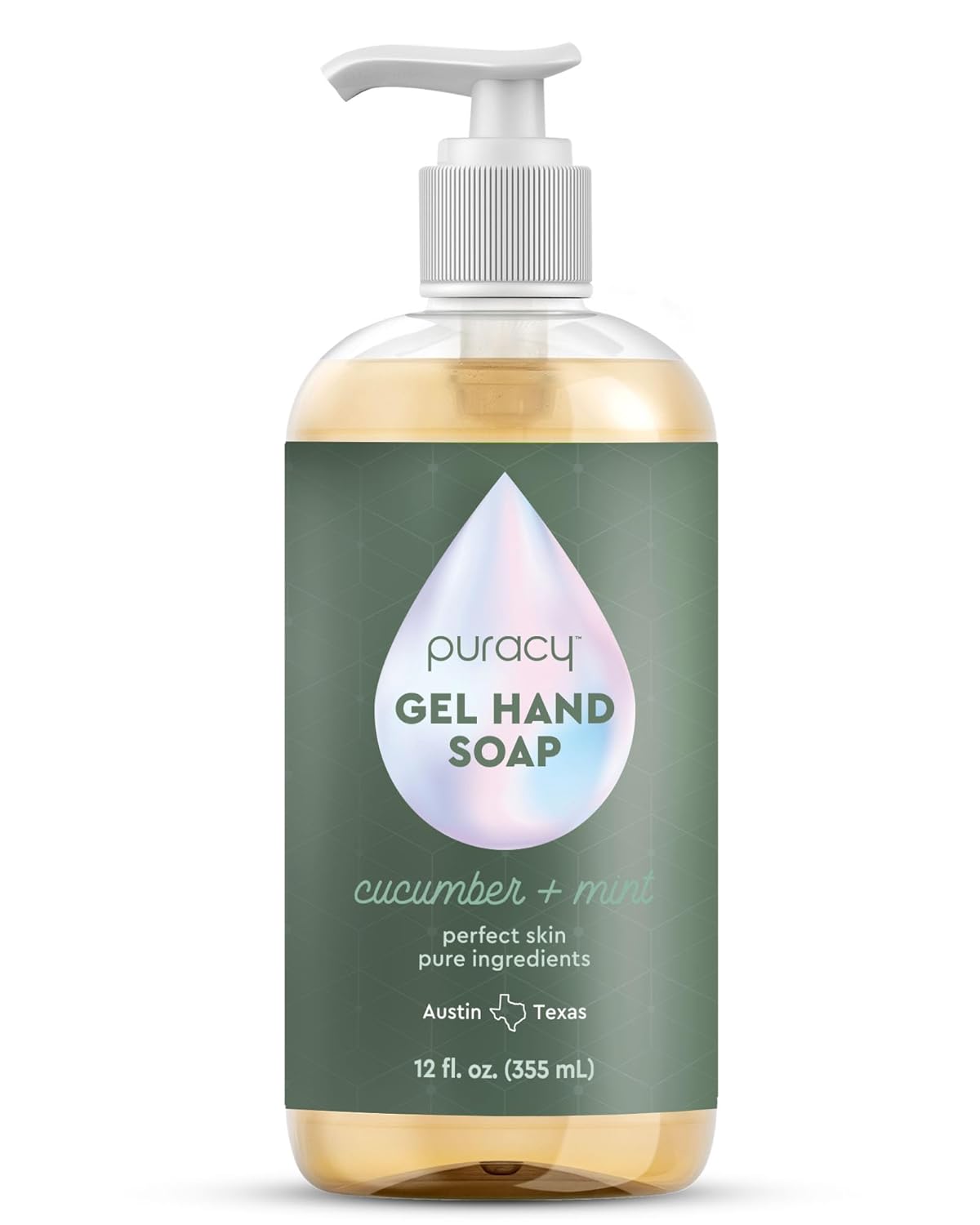 Puracy Organic Hand Soap - Moisturizing Natural Gel for Soft Skin | Cucumber & Mint, 12 fl. oz.