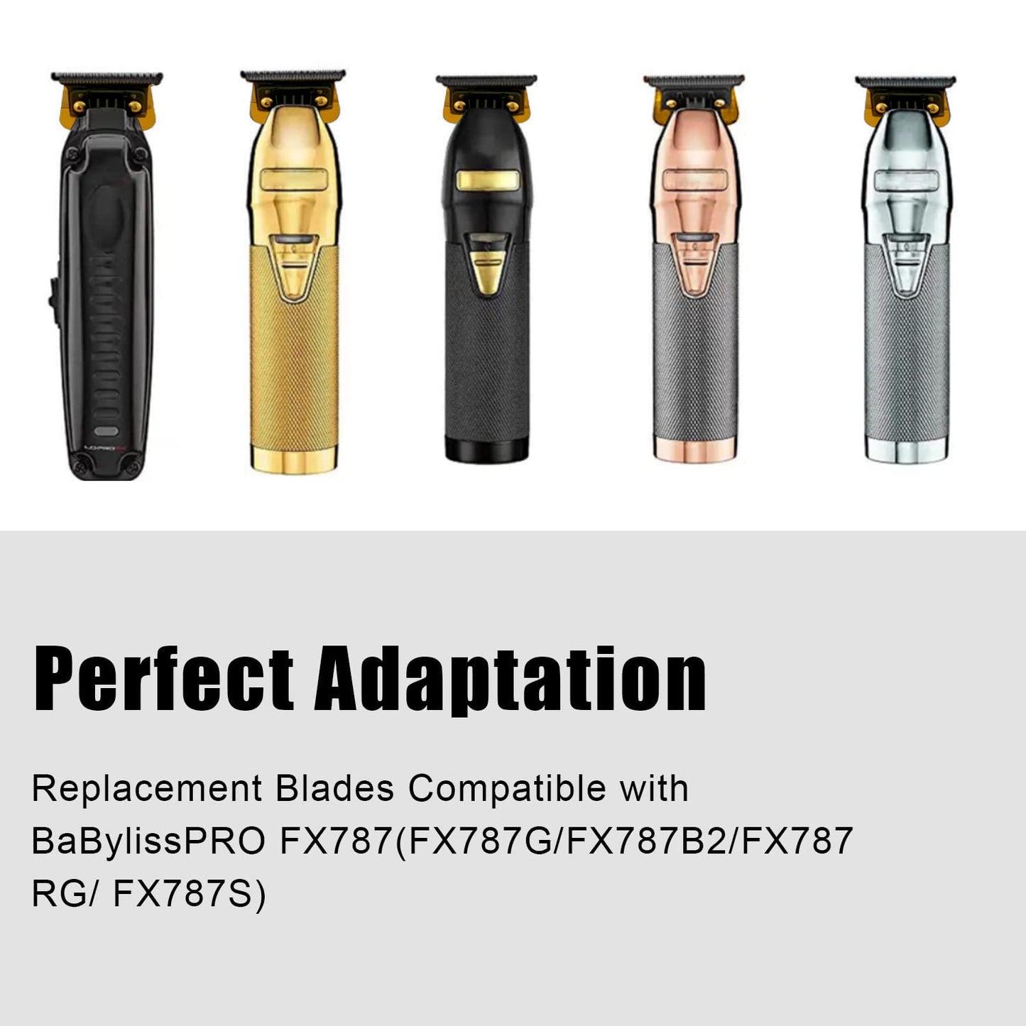 FX707Z DLC Replacement Blades for BaBylissPRO Hair Trimmers - 2 Pack Compatible with FX787 & FX726