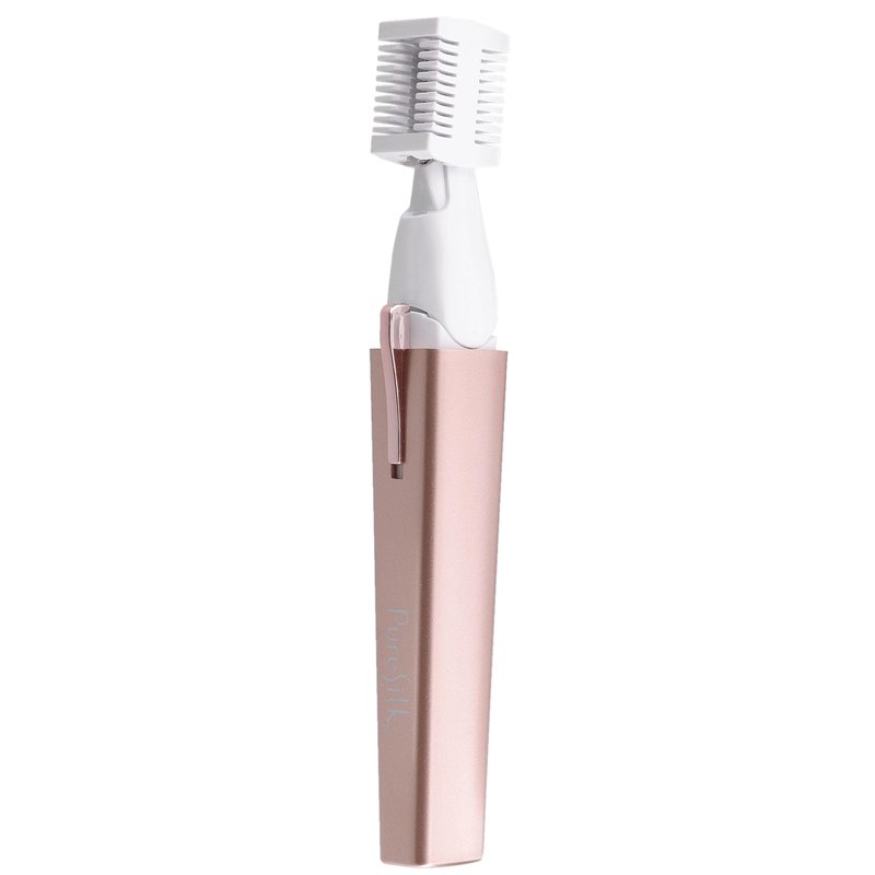 Pure Silk Hair Trimmer for Woman, Pivoting Head Adjustable Hair Trimmer for Women, Personal Shaver Grooming Tool, LED Light, Precision Grooming for Face, Bikini, and Delicate Areas, Battery Powered