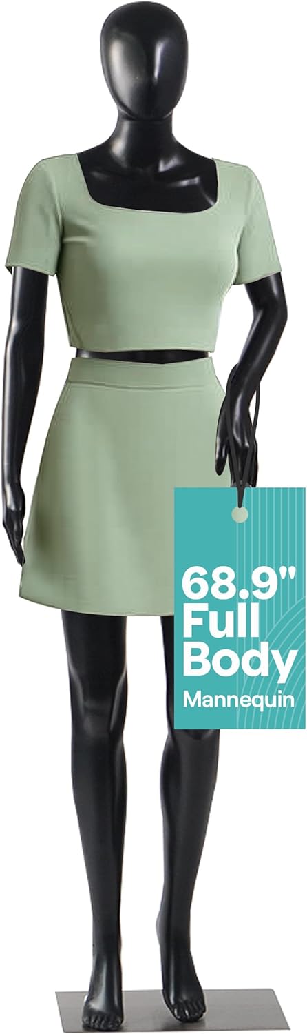 SereneLife Male Mannequin - Full Body Dress Form with Adjustable Stand | 74" Height, Detachable Head & Hands