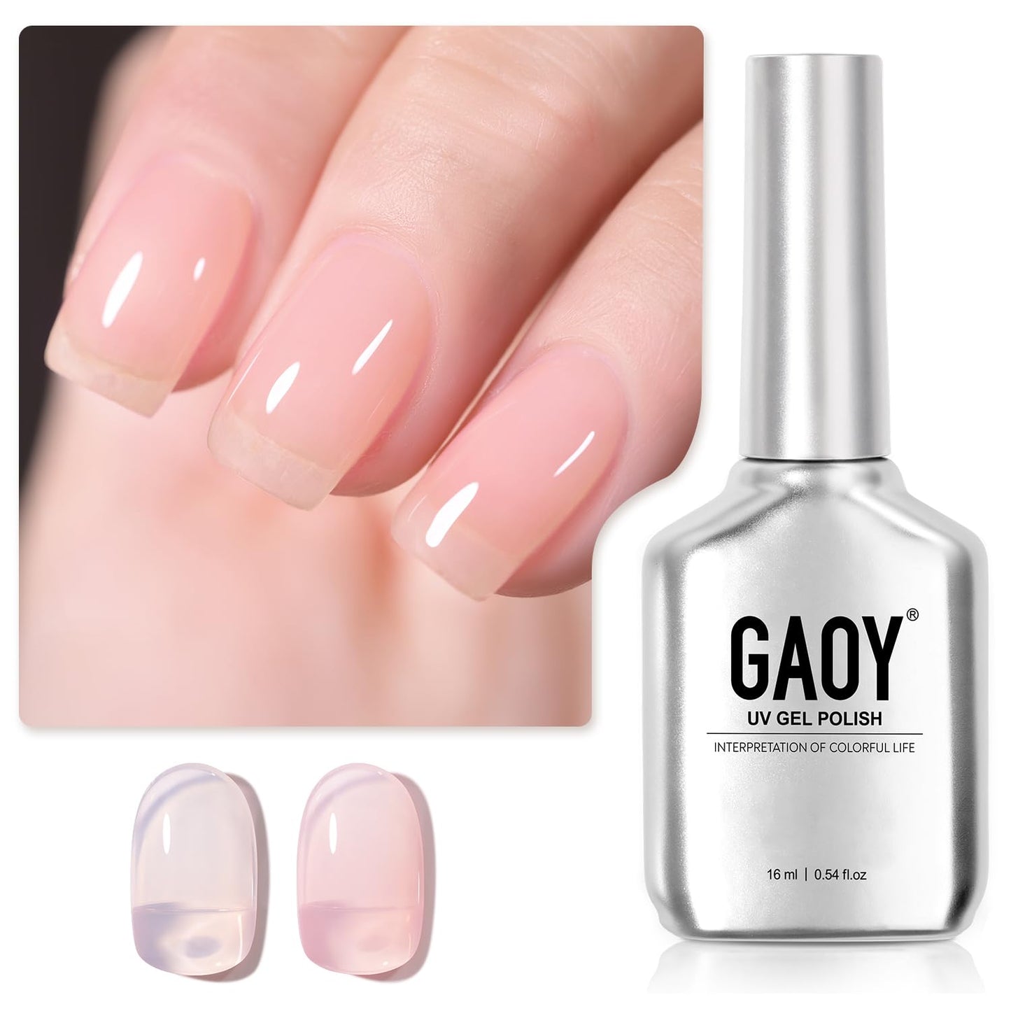 Pastel Gel Nail Polish - 16ml Pink Soak Off UV Light Cure Gel for Spring Summer | Macaron Baby Pink