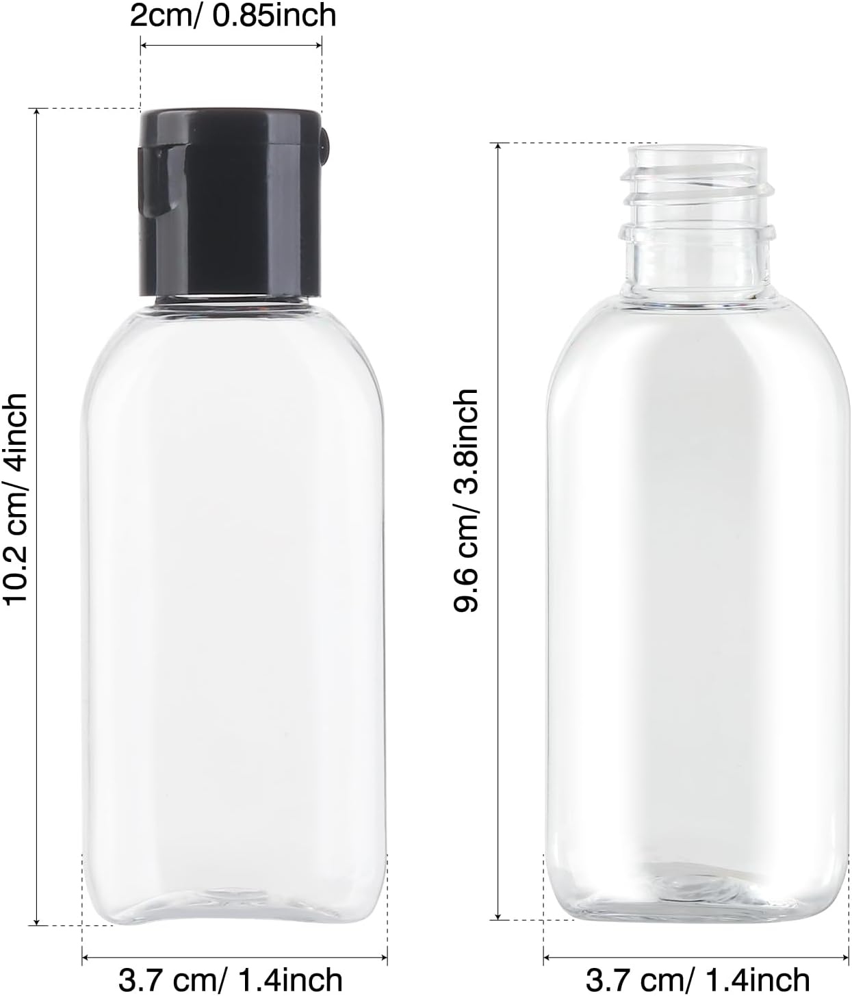 Travel Bottles for Toiletries - BPA-Free Refillable Squeeze Containers | 6 Pack, 1.69 oz Leak-Proof Shampoo Bottles