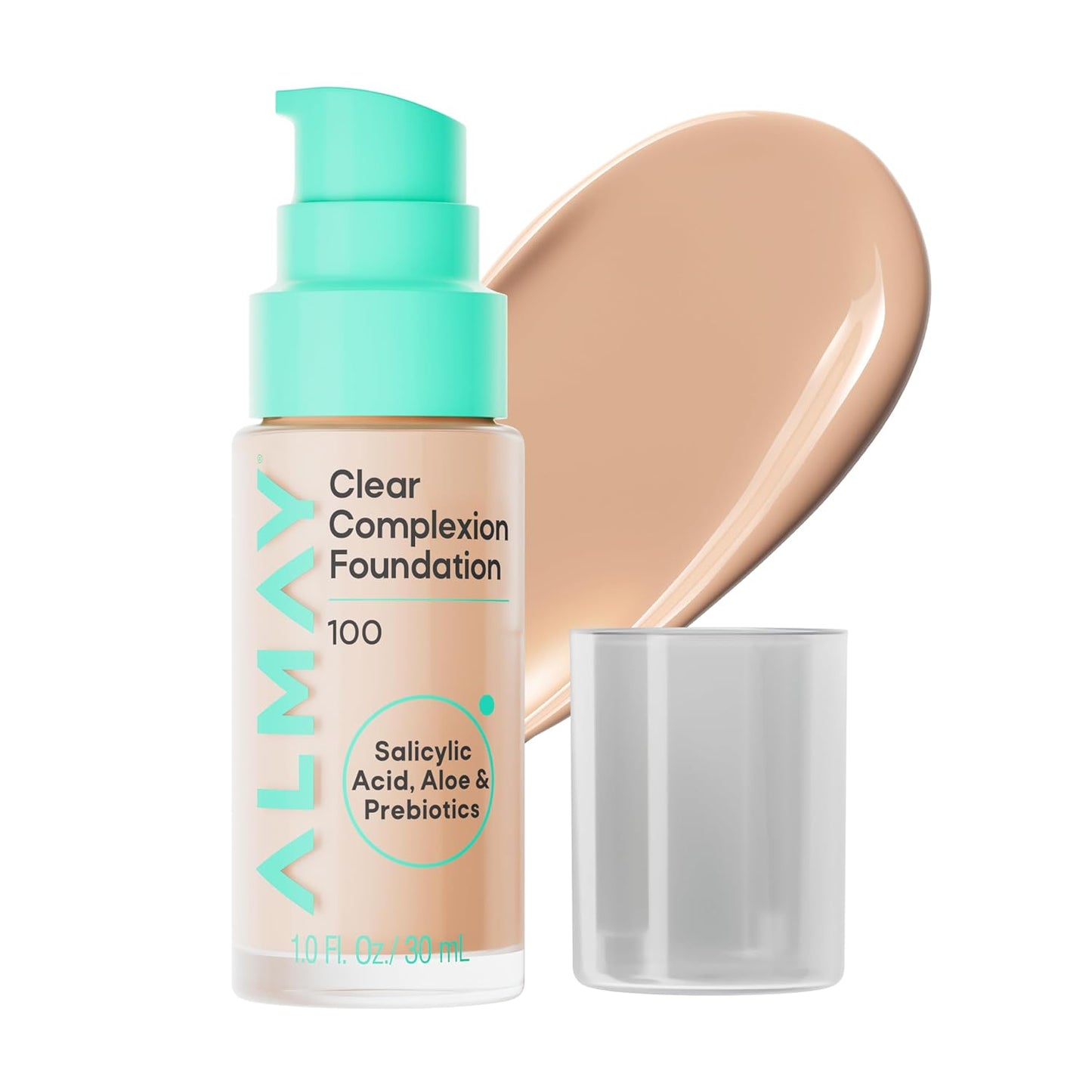 Almay Clear Complexion Foundation - Oil-Free Makeup for Acne-Prone Skin | Buildable Coverage, Soft-Matte Finish, 1 fl oz